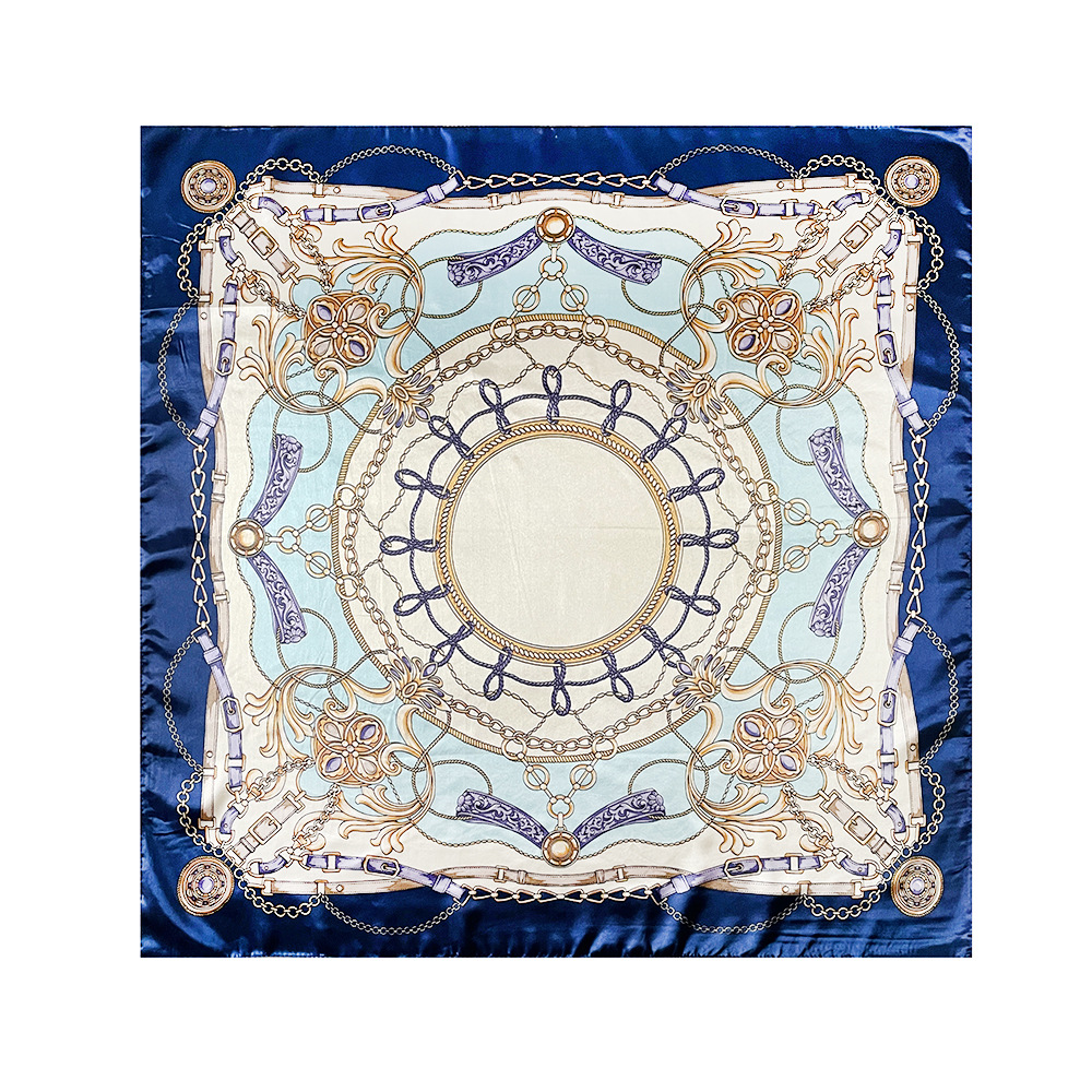 Classic Chain Printed Silk Square Scarf For Women Fashion Accessory_voghion.com