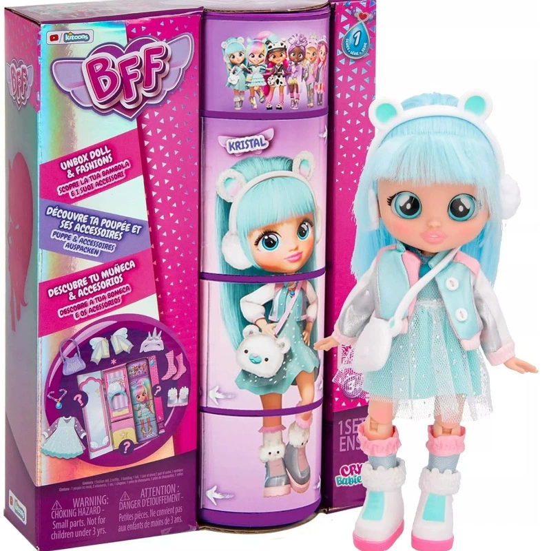 Кукла (BFF BY CRY BABIES) Кэти, 20 см, фигурка с шарнирами и функцией плача, набор подарков (синий)
