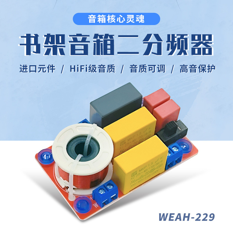 Special High and Low Two-Way Crossover for Center Speakers, High-Fidelity Sound Quality Adjustable 100W Bookshelf Speaker Crossover Special High and Low Two-Way Crossover for Center Speakers, High-Fidelity Sound Quality Adjustable 100W Bookshelf Speaker Crossover