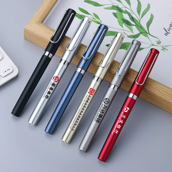 Customized advertising pens, custom signature pens with logo engraving, business metal texture carbon ink pens, gel pens that can be printed on