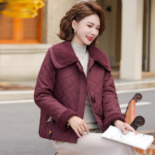 时尚妈妈大翻领短款棉衣2025新款秋冬中老年女装洋气轻薄棉服外套