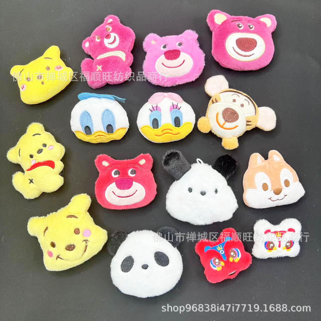 卡通毛绒公仔头胸针配饰小松鼠草莓熊DIY玩偶鞋袜包发箍配件辅料