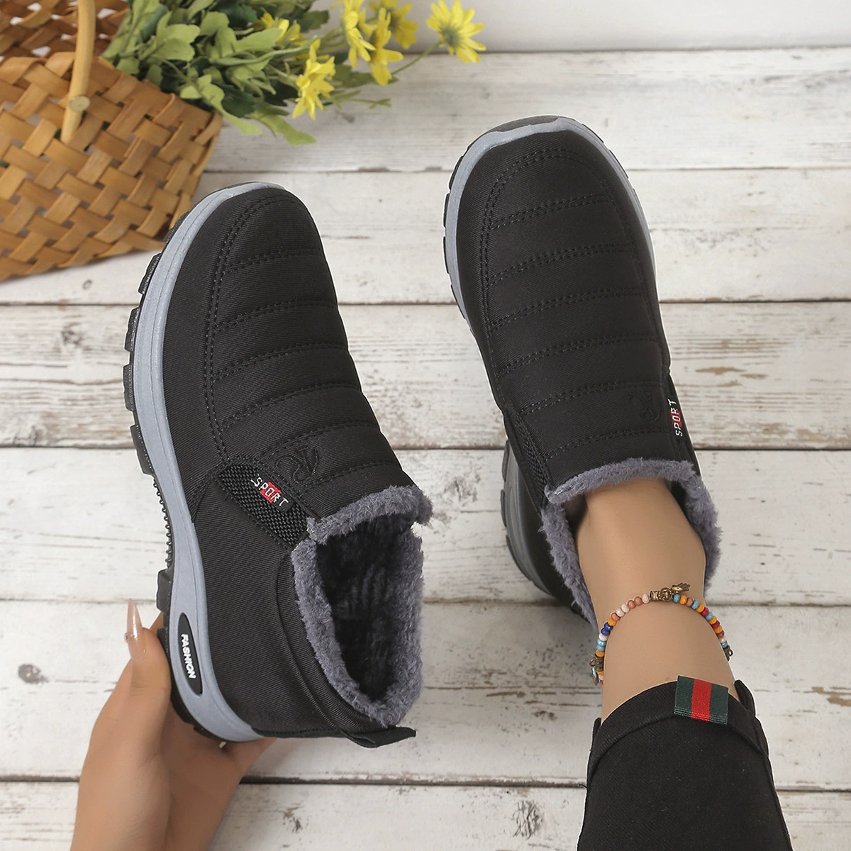 Зимние ботинки TEMU для экспорта 2025 года, популярные нескользящие короткие ботинки, новые хлопковые ботинки на флисовой подкладке и утолщенные.