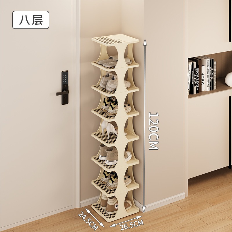 Zapatero simple ahorro de espacio pequeño pasillo de capas estrechas Zapatero puerta de casa hueco de múltiples capas Oficina dormitorio zapato gabinete image 13