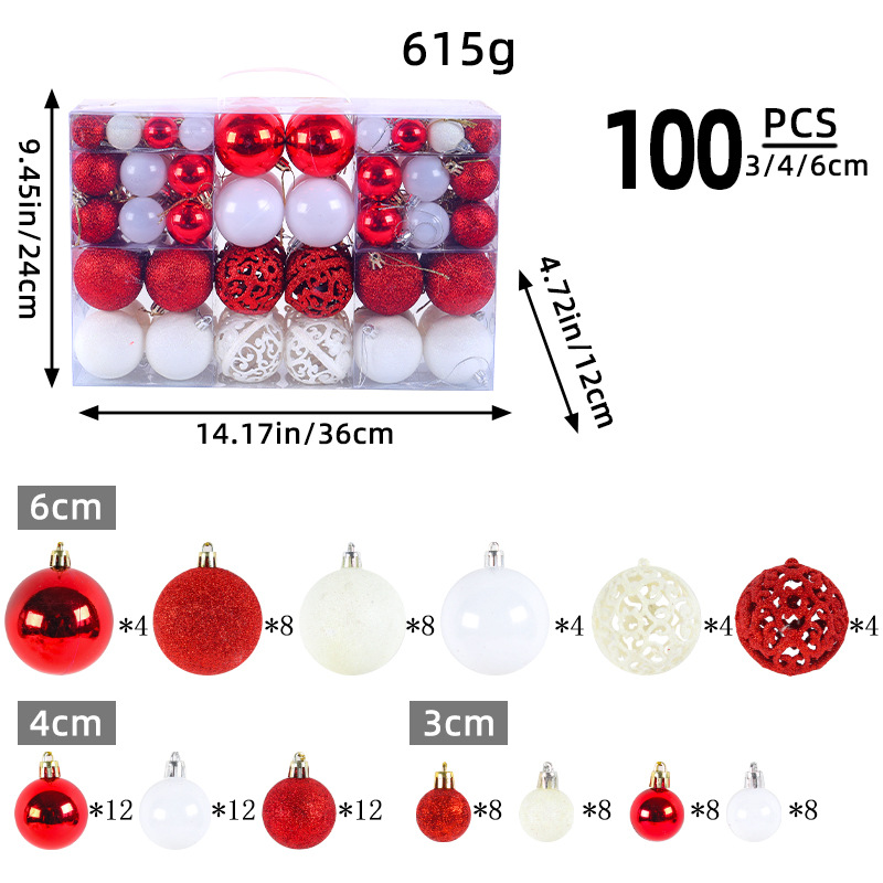 Juego de Cajas de Regalo con Bolas de Navidad de Hong Kong Love, Accesorios para Árbol de Navidad de Amazon, Caja de Regalo con Cuentas, Adornos de Bolas de Navidad