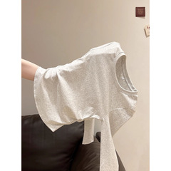 棉2025秋季新款纯色设计圆领长袖恤辣妹打底衫内搭女款上衣