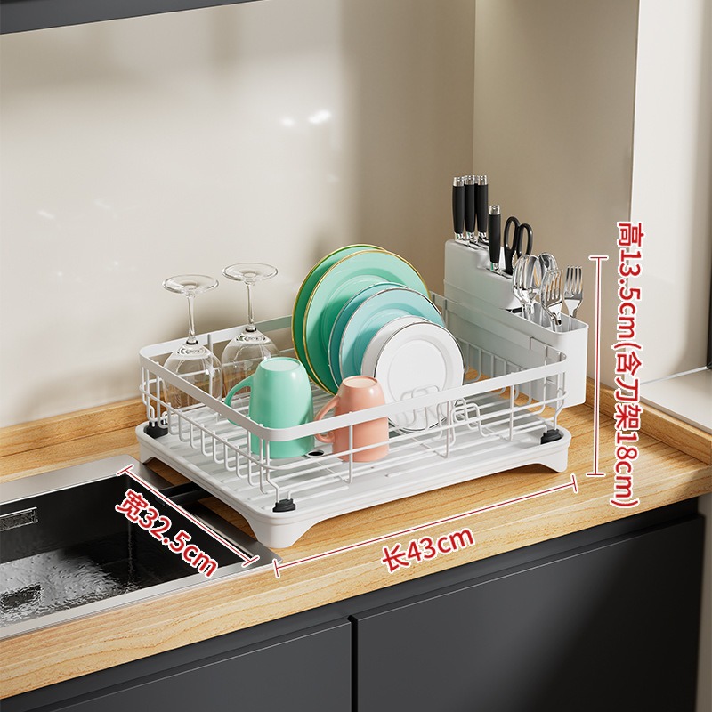Estante de drenaje para el hogar, estante de almacenamiento de platos, encimera, vajilla multifuncional, almacenamiento de platos, armario, estante para fregadero, estante