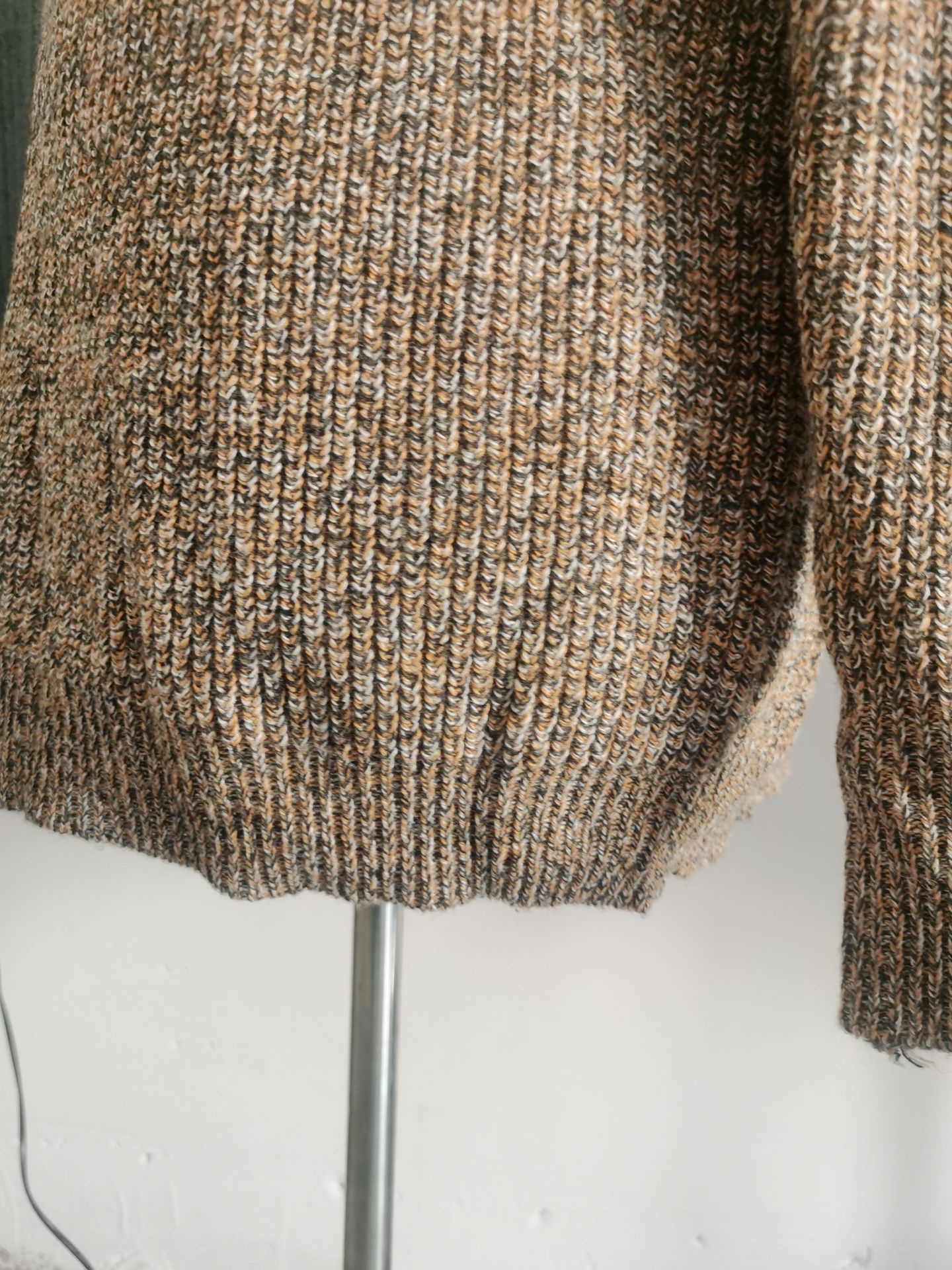 Herrenbekleidung Strickpullover Locker sitzend Langarm Herbst und Winter Reißverschlusskragen Große Größe_voghion.com