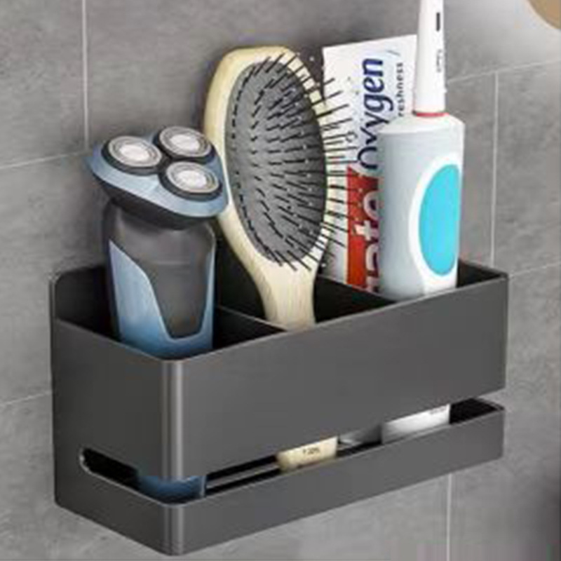 浴室用コーム収納ラック、穴あけ不要、トイレ壁掛けシェーバー収納ラック、歯ブラシホルダー収納ボックス|undefined