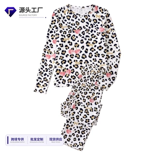 跨境欧美temu外贸2026春秋季牛奶丝睡衣女长袖家居服工厂直销批发