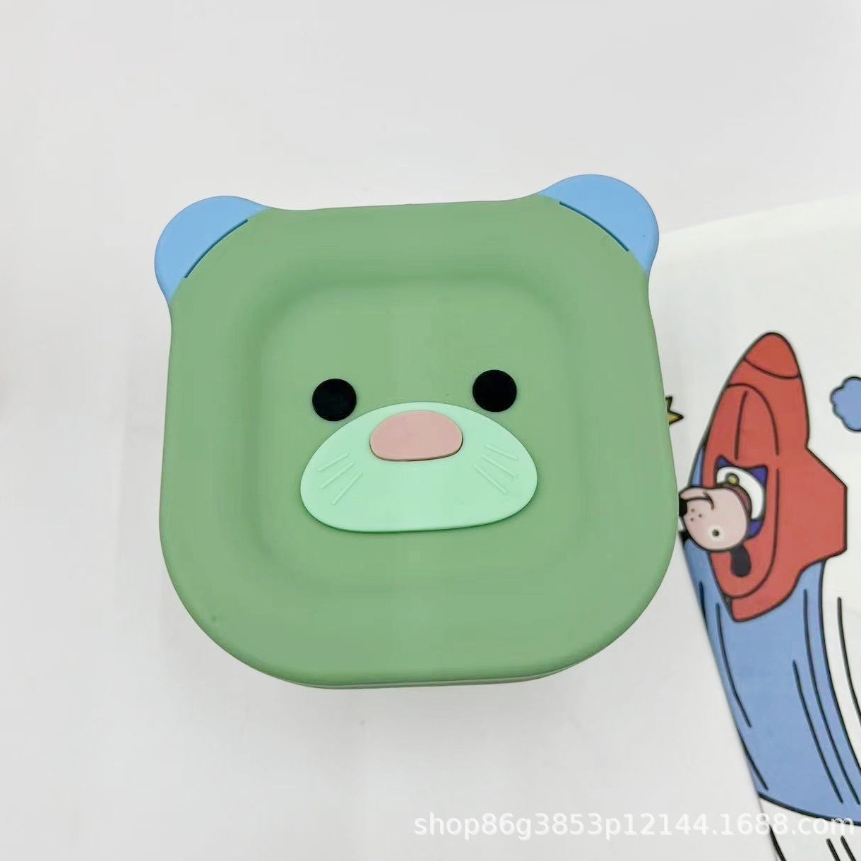 Cubierta de silicona de oso 240ml de alta borosilicona, caja de preservación de alimentos suplementarios, cubierta para bebés, caja de almuerzo, sellado fresco