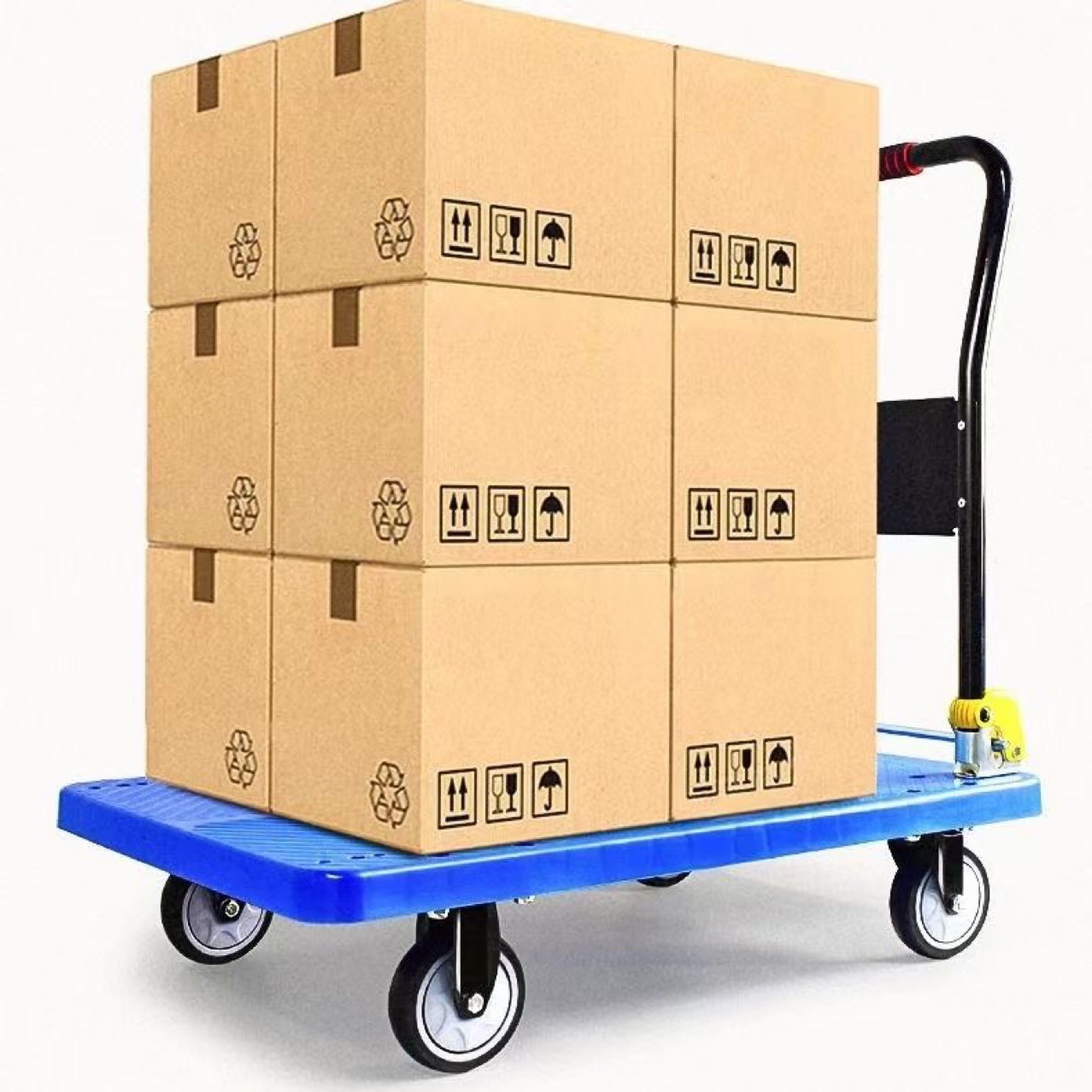 手推车拉货平板车折叠小推车家用搬运车快递购物车静音便携