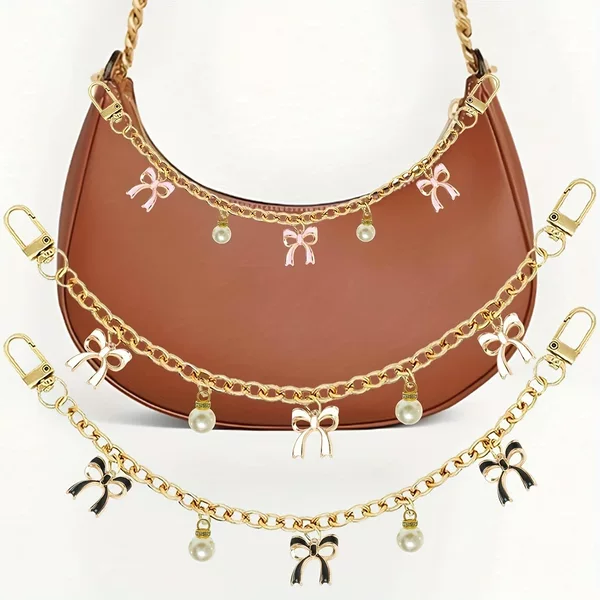 Cross-Border Hot-Selling Bag Pendant Chain Flower Pearl Bow C&K Wandering Bag Fashion Decorative Chain