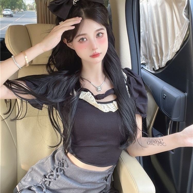 Summer Japanese cute lace short sleeve T-shirt for students