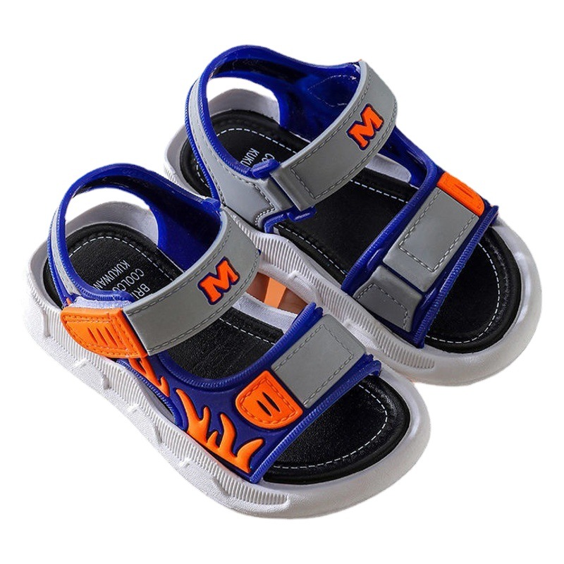 Sandalias para niños 2023 nueva moda verano niños medianos y grandes estilo coreano guapo niños grandes y pequeños bebés zapatos de playa