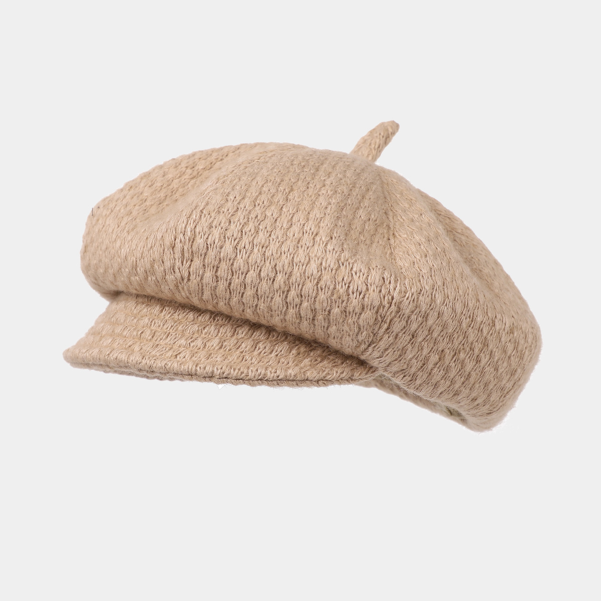 Ins nuevo sombrero de ocho ángulos de color sólido para mujeres nicho japonés diseño retro versátil sombrero de lengua corta sombrero pintor