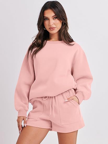 Women's Sportswear Set Solid Colour Sweatshirt And Three-quarter Pants_voghion.com