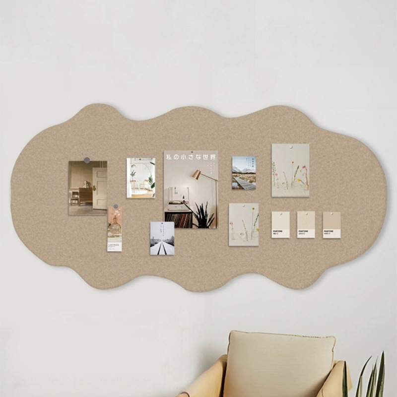 异形毛毡照片墙自粘免打孔展示板软木板背景文化墙ins