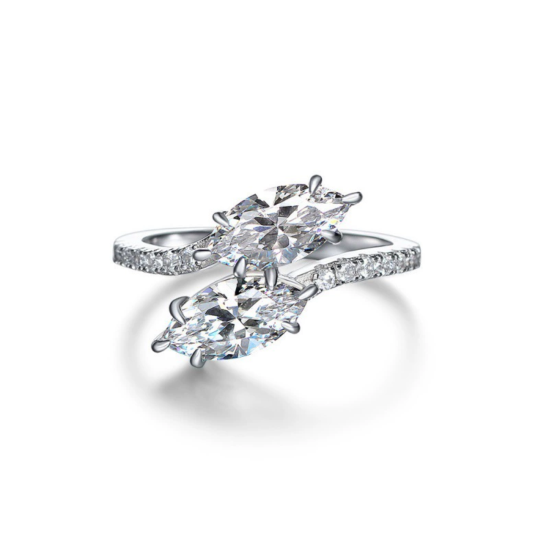 Sophisticated fashionable wedding ring, silver 925 sample