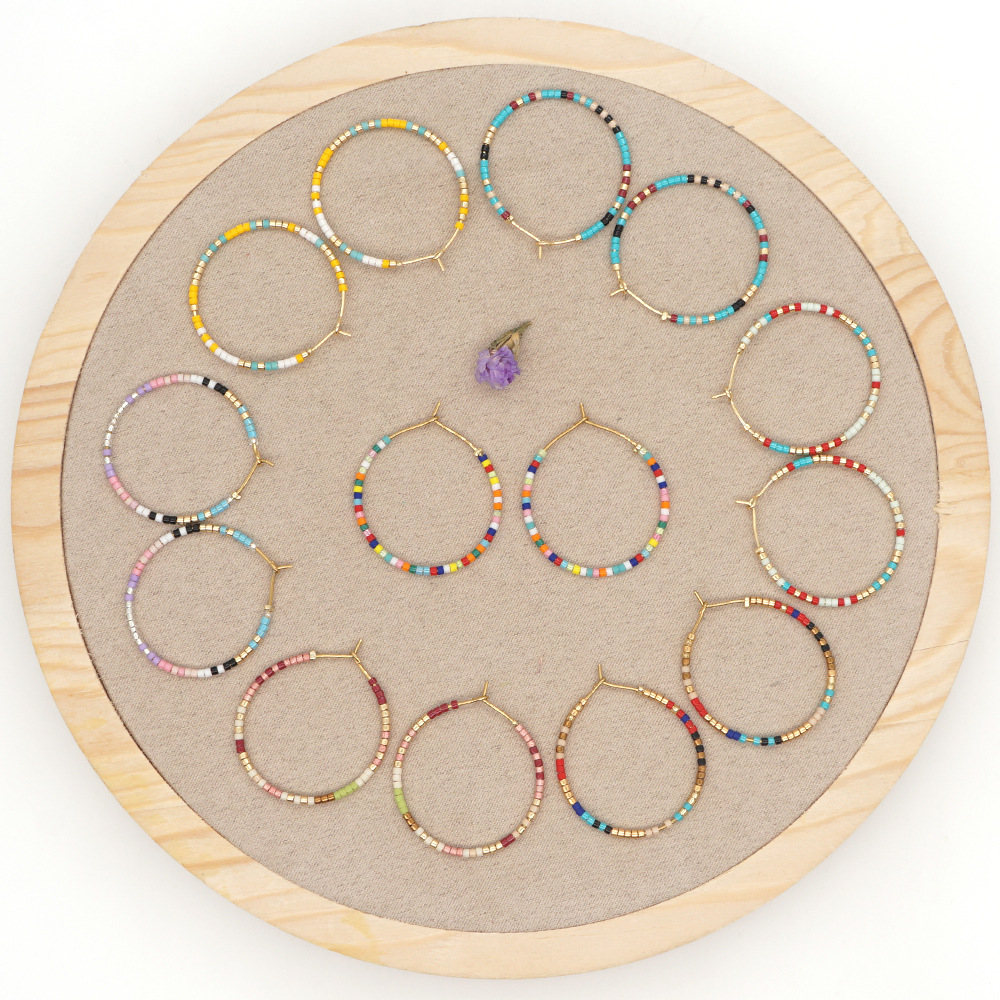 1 Pair Ethnic Style Circle Beaded Womenu0027S Earrings