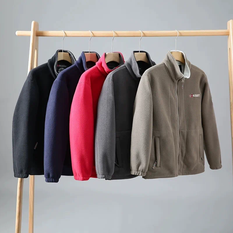 Экспорт Норвегии сингл! Утепленная Двусторонняя флисовая куртка на флисовой подкладке, Мужская теплая Повседневная Свободная куртка больших размеров на осень и зиму