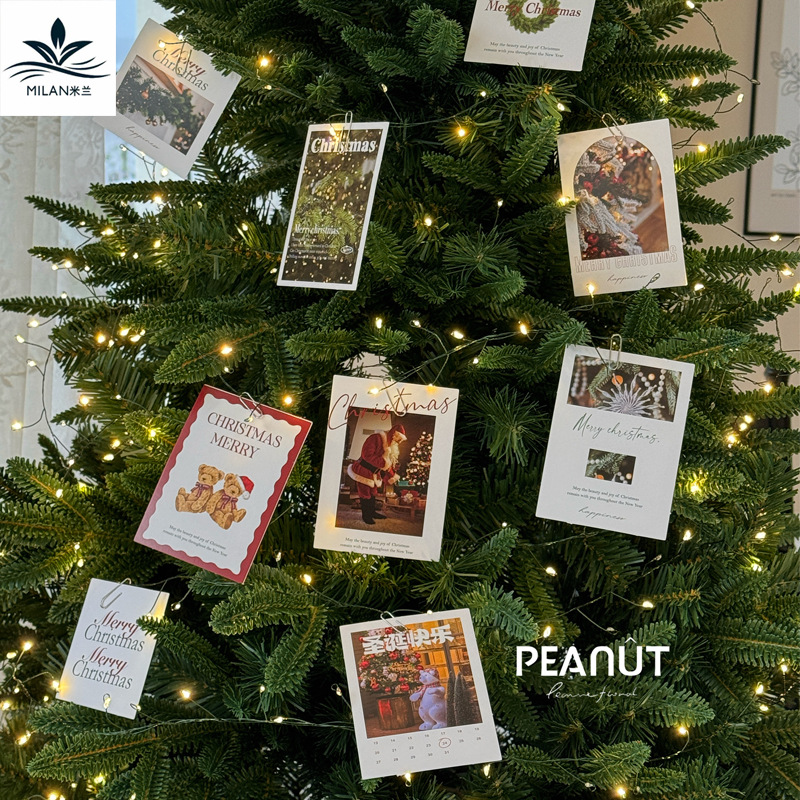 Tarjeta de felicitación navideña al por mayor del fabricante, ramo de Navidad, tarjeta de ramo DIY, tarjeta de mensaje de bendición navideña