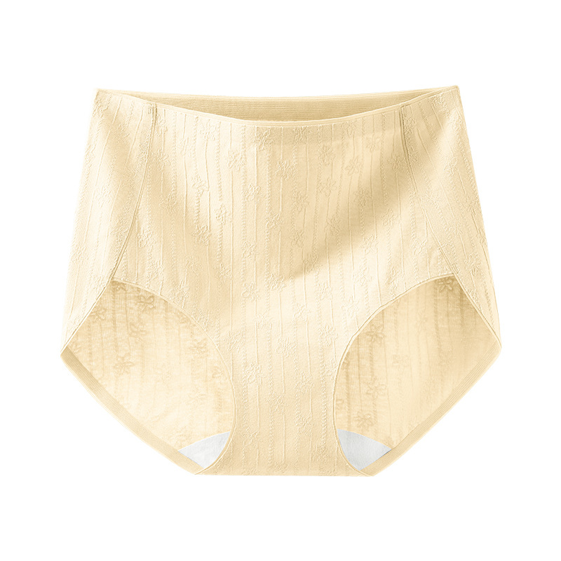 Sin costuras de algodón de cintura alta nuevo estilo jacquard de gran tamaño entrepierna larga algodón de cintura alta notas de algodón puro ropa interior de mujer no es fácil de deformar