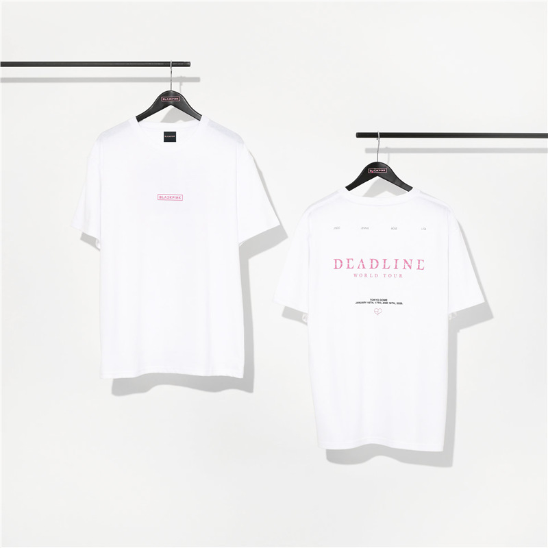 Blackpink2025ツアー新作DEADLINE同風半袖Tシャツ綿230gプリントトップス|undefined