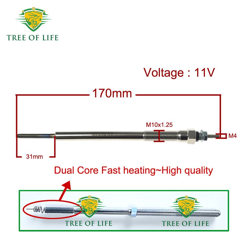 820A009, 80947504, 91190 are suitable for Mitsubishi 11-volt diesel glow plugs