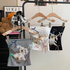 トップクラスの快適な純綿生地で、軽くて通気性があり、柔らかい感触で癒し、かわいいTT猫のパターンが持っています。