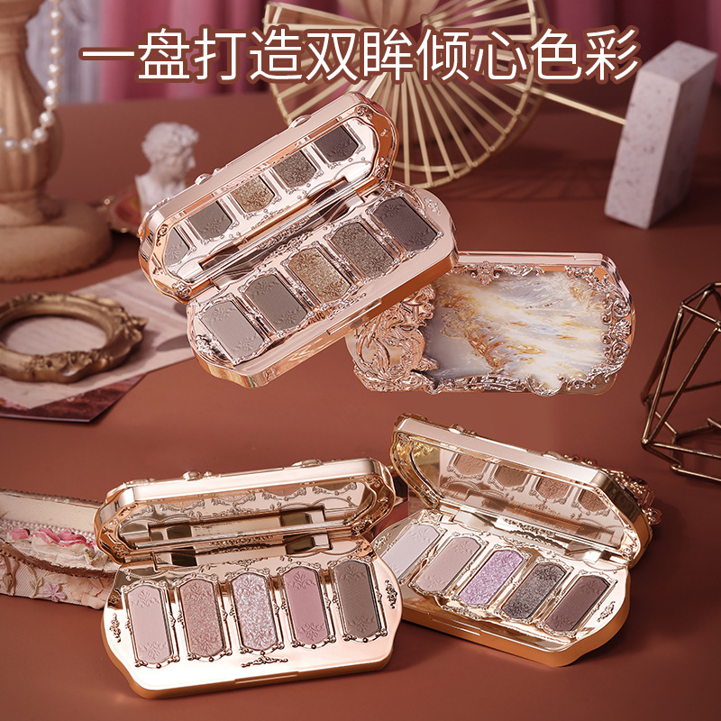 Winnie the Pooh Starry Eyes Mermaid Dream Five-Color Eyeshadow Palette Diamond Eyeshadow Fine Glitter Mermaid Princess Factory Direct Sale