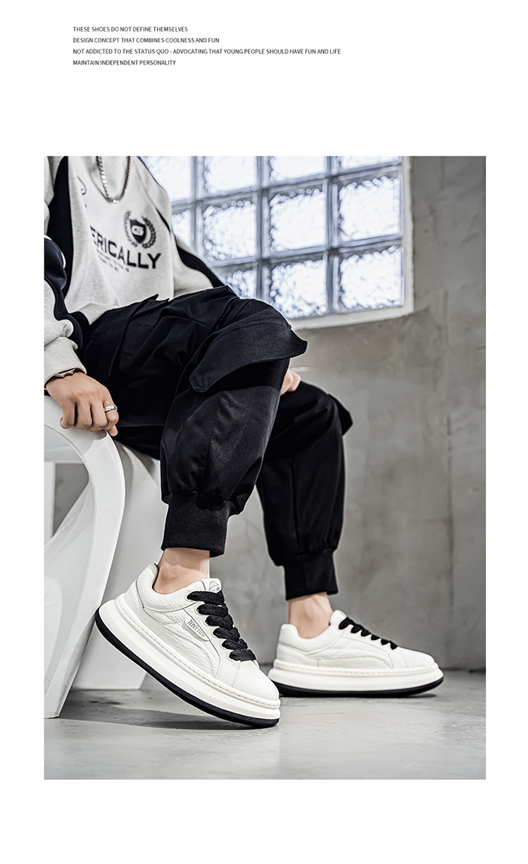 European Men's 2025 Autumn New Brand High-end Sports Casual White Sneakers Height-increasing Versatile Trendy Shoes_vogvips.com