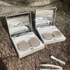 新款隱形眼鏡伴侶盒簡約冷色系美瞳盒子單色護理收納盒MT6550批發