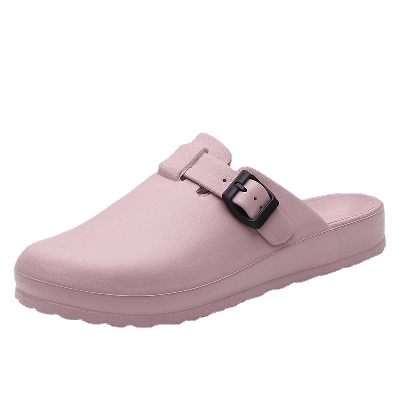 Fábrica al por mayor zapatillas de punta cerrada zapatos de médico de laboratorio femenino zapatos de enfermera zapatillas de pareja casa ligera transfronteriza en stock