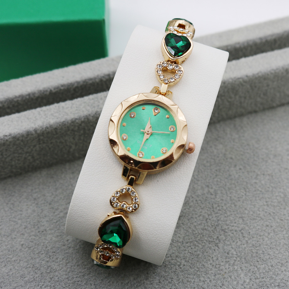 Casual Shiny Stainless Steel Jewelry Buckle Heart Shape Quartz display picture 8
