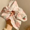 6# pink floral cherry square scarf 22*22cm