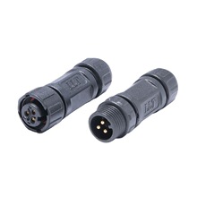 利路通防水连接器M12对接式2-4芯 公母配对 户外灯具防水接头