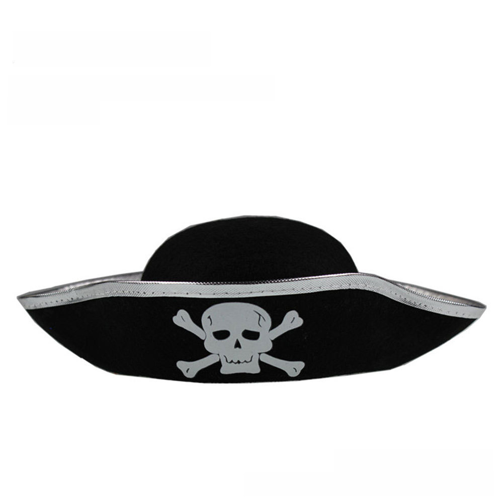 Travestimento da fantasma di Halloween Pirati dei Caraibi Costume Cappello da capitano Cappello da pirata zucca Cappello da Zorro_voghion.com
