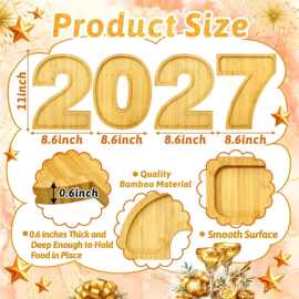 2027字母托盘跨境新年派对水果零食糖果盘摄影道具甜品蛋糕餐盘