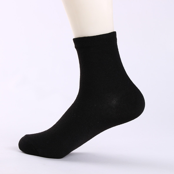 7A Antibacterial Socks Men's Mid-Calf Cotton Socks Autumn and Winter Pure Color High-Waist Breathable Stockings Business Mid-Calf Socks Deodorant Cotton