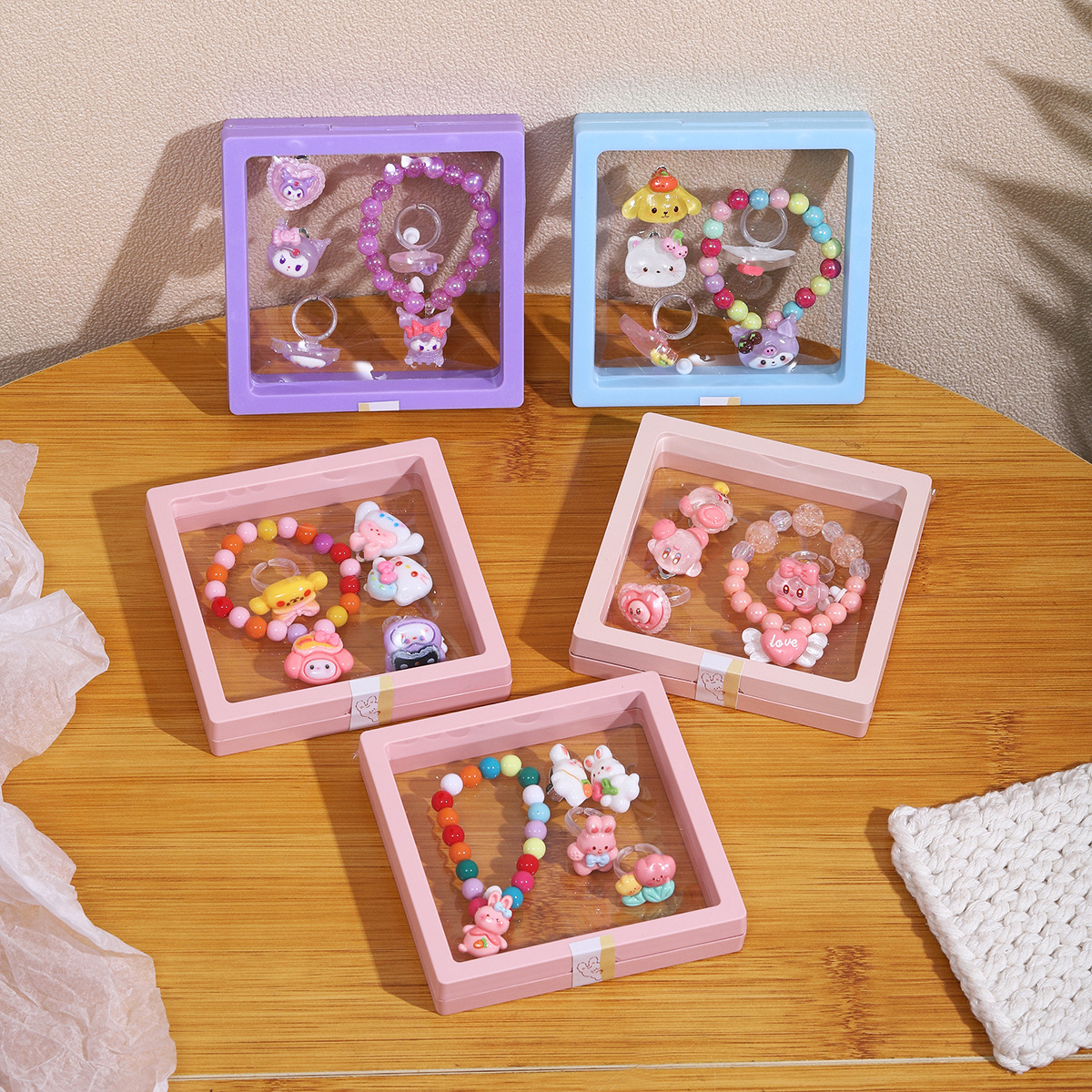 Niños dibujos animados hermosa pulsera niña cristal cuentas pulsera Baby Gallery Lomi conjunto de joyas pulsera de mujer