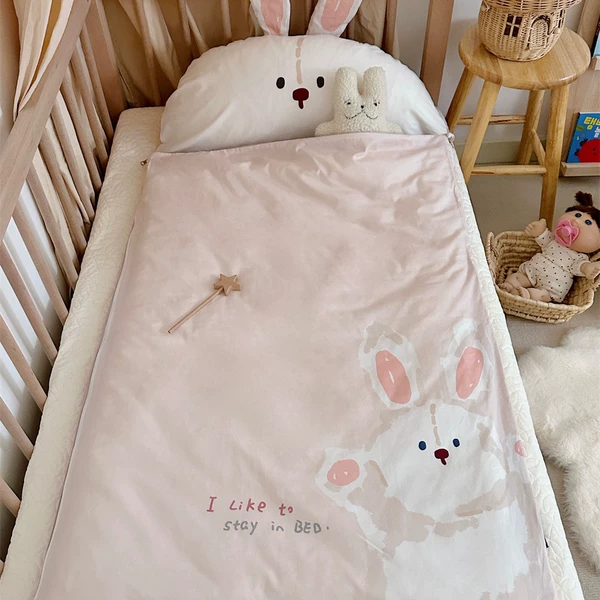 Fur-furry children's sleeping bag - cream rabbit