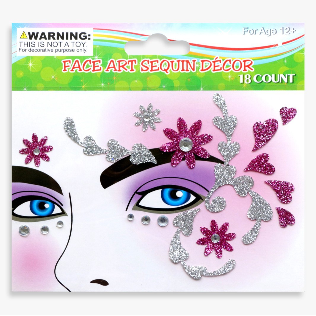 祝日のパーティーの舞台の化粧は顔を貼って化粧のシールを貼ります。