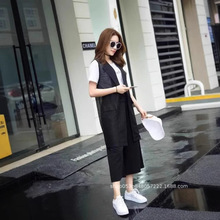 夏季外套西装新款镂空马甲开衫背心韩版显瘦中长款宽松无袖