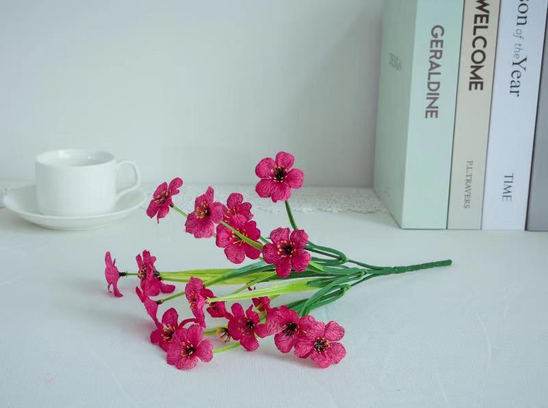 Planta verde artificial de cinco cabezas de primavera hierba Violeta artificial flor artificial decoración de flores de plástico boda Hotel Oficina