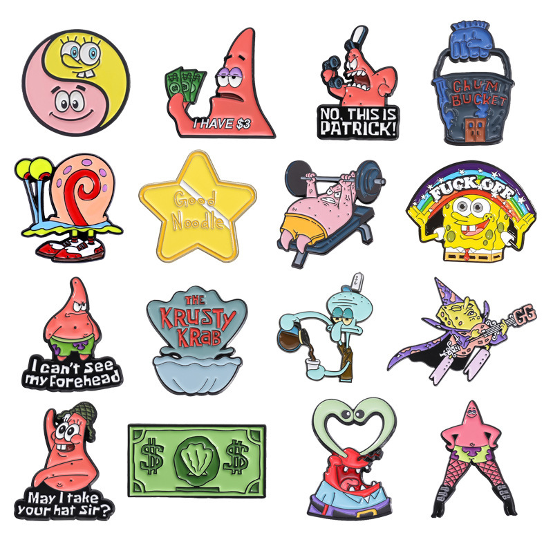 Europe and the United States hot-selling film and television animation characters Patrick cute animation brooch suit series metal badge