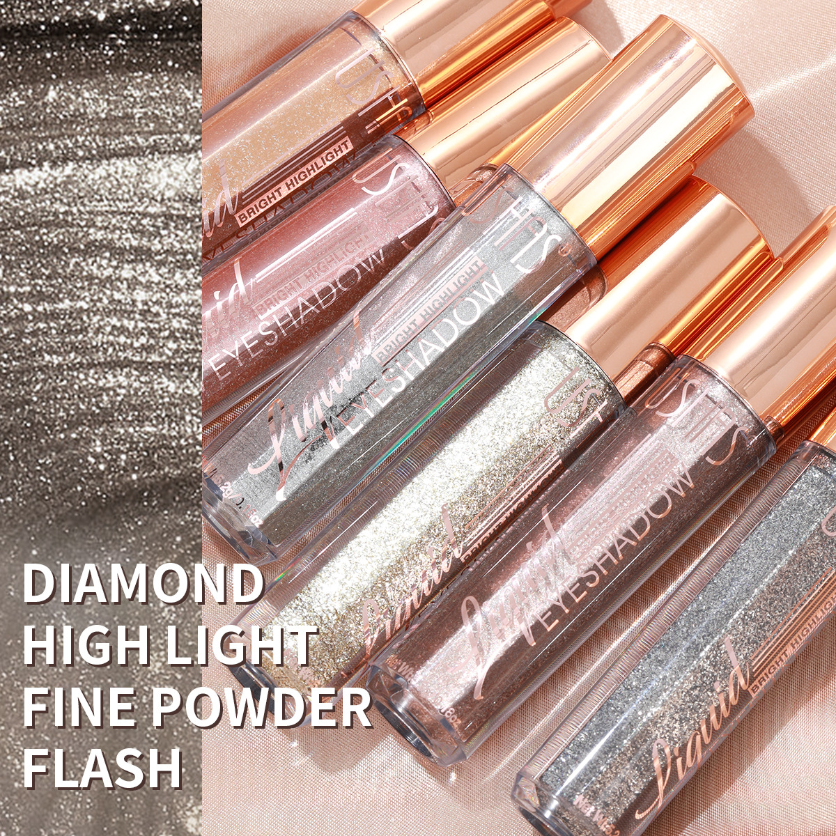 USHAS Sombra de ojos perlada líquida de punto transfronterizo europeo y americano