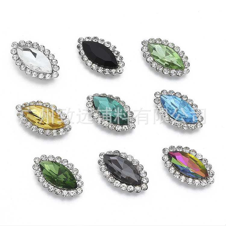 Piedras de imitación cosidas a mano de doble capa con forma de ojo de caballo y girasol de 7x15 mm, de fondo plano, superventas transfronterizas, accesorios de joyería DIY, 500 piezas/paquete image 6
