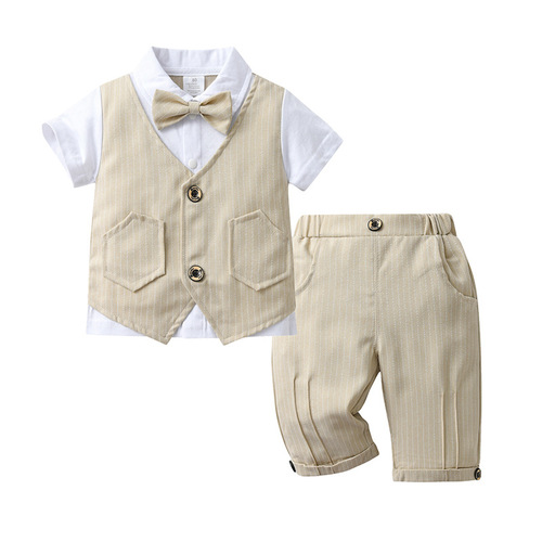 Wholesale children's clothing, British-style suit children's set baby clothes summer gentleman's dress boys summer wear
