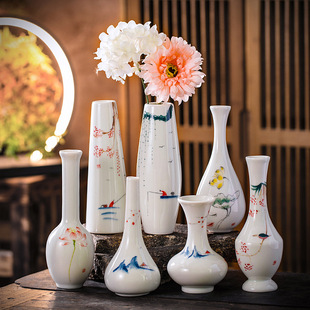 Wholesale hand-painted small vase ceramic mini ornaments hydroponic simple flower home living room table small flower insert